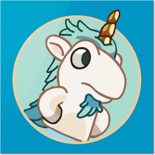 unicorse hole funny Posters and Art